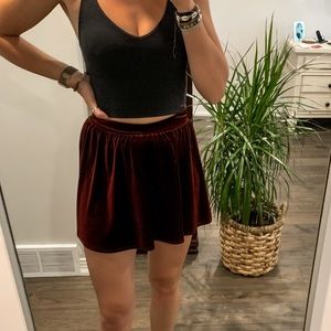 Burgundy/Maroon Velvet Garage Skirt (size small)